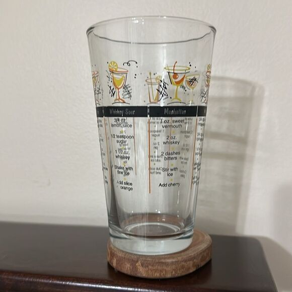 Vintage Cocktail Recipe Mixer Glass - Picture 4 of 6